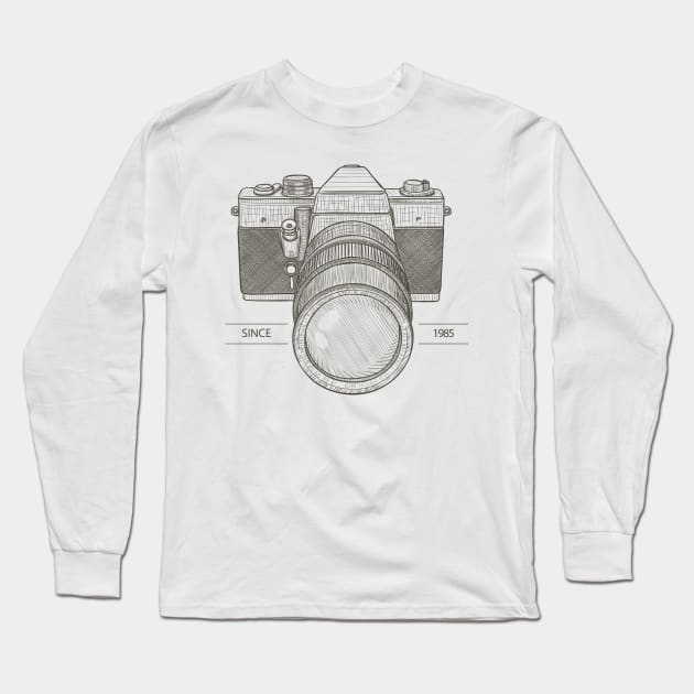 urban retro camera Long Sleeve T-Shirt by Pixel Poetry